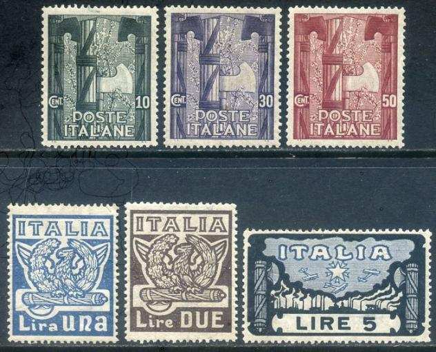 Italia 1923 - Anniversario della Marcia su Roma, serie completa di 6 valori ottimamente centrati.