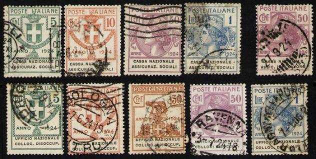 Italia 1924 - Parastatali - 3 emissioni, 10 valori. Rari con annulli originali