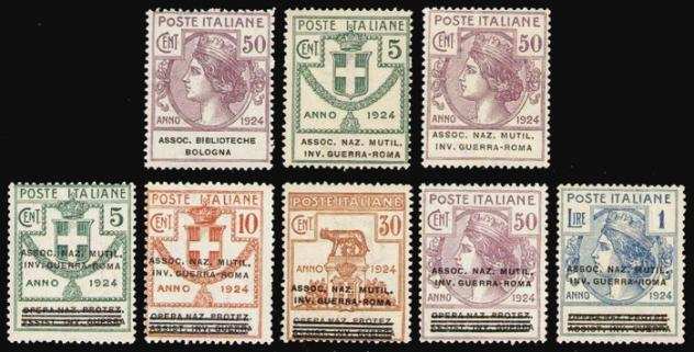Italia 1924 - Parastatali, 8 valori - Sassone 4, 5, 9, 70, 71, 7375