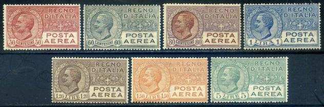 Italia 1926 - Posta Aerea, 7 valori ben centrati - Sassone A 2A7