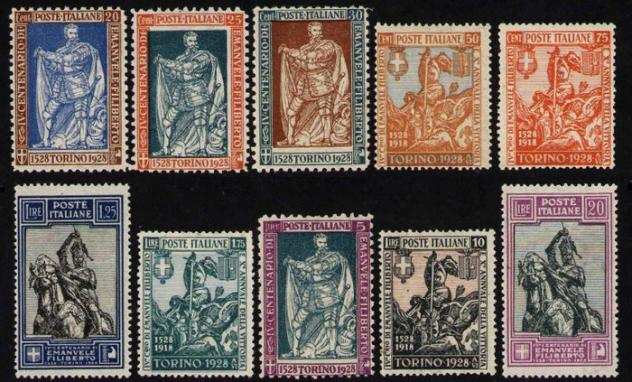 Italia 1928 - Emanuele Filiberto, serie di 10 valori - Sassone 226229233238
