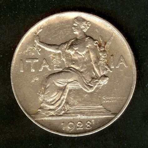 ITALIA 1928 Moneta Buono 1 Lira