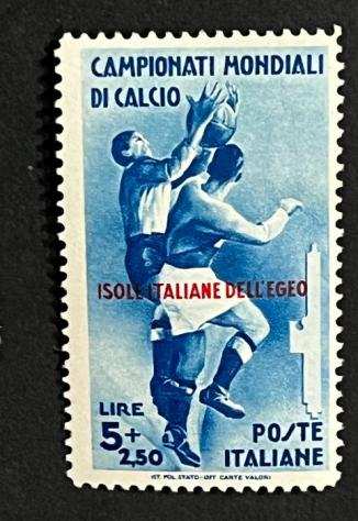 Italia 1934 - 2ordm campionato mondiale di calcio - sovrastampa quotisole italiane dellegeoquot - Sassone 7579 e A3437