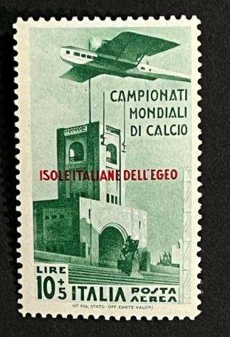 Italia 1934 - 2ordm campionato mondiale di calcio - sovrastampa quotisole italiane dellegeoquot - Sassone 7579 e A3437