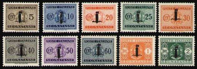 Italia 1944 - RSI - Segnatasse quotfascettoquot, serietta di 10 valori - Sassone 6069