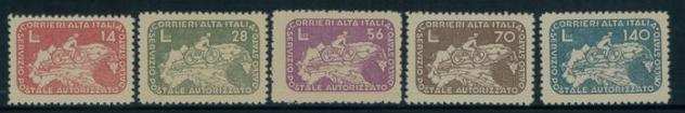 Italia 1945 - Coralit - Ciclista su carta geografica, serie completa n. 812. Bella.