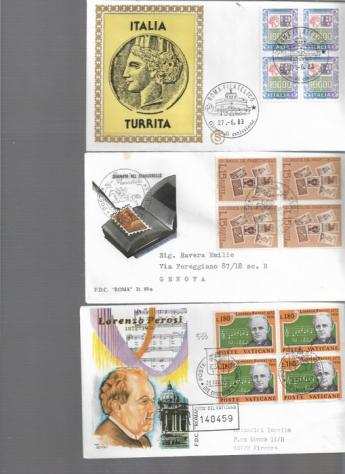 Italia 19592006 - Oltre 120 fdc in quartina di Repubblica e Vaticano