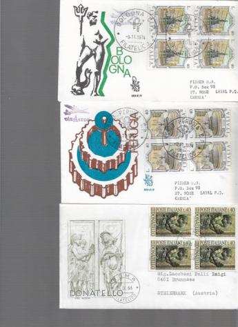 Italia 19592006 - Oltre 120 fdc in quartina di Repubblica e Vaticano