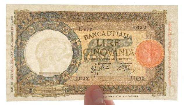 Italia - 50 Lire 13021943 - Gigante BI 8C