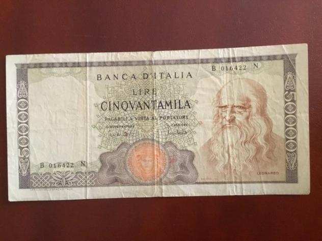 Italia - 50.000 Lire 1970 quotLeonardo da Vinciquot - Gigante BI 78B2 Pick 99b