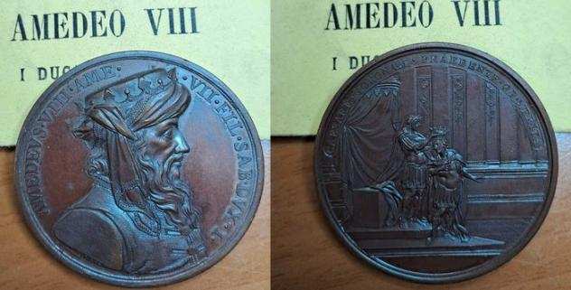 Italia. Amedeo VIII. Bronze medal s.d. (186465) - Serie celebrativa della Real Casa Savoia