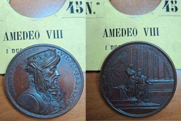 Italia. Amedeo VIII. Bronze medal s.d. (186465) - Serie celebrativa della Real Casa Savoia