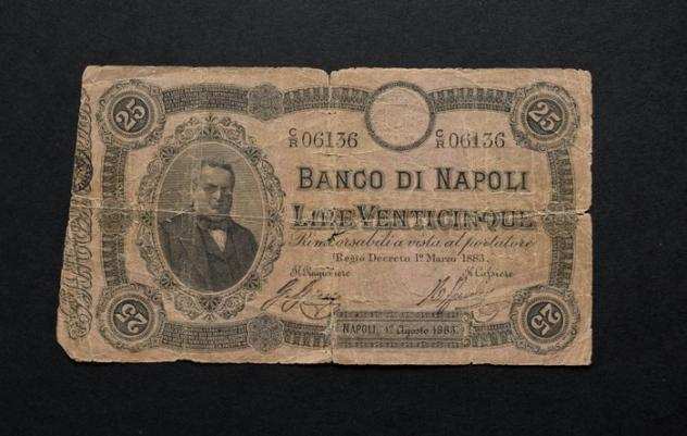Italia, Banco di Napoli - 25 Lire 01081883 - Gigante BN 1A