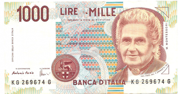 ITALIA banconote 1000 Lire quotMontessoriquot 1996-98