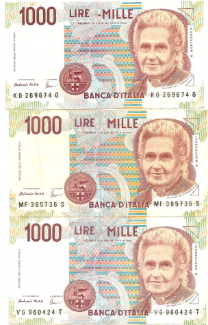 ITALIA banconote 1000 Lire quotMontessoriquot 1996-98