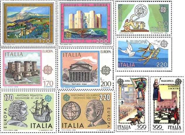 ITALIA francobolli 1970-2001 serie EUROPA
