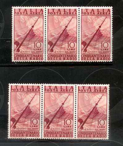 ITALIA francobolli in blocco di 3 - 1942-1952