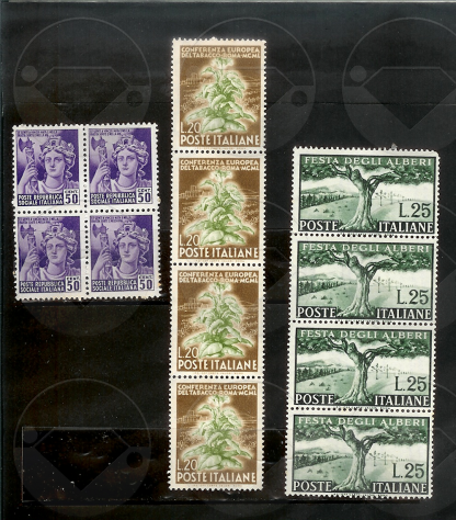 ITALIA francobolli in blocco di 4 - 1944-1988