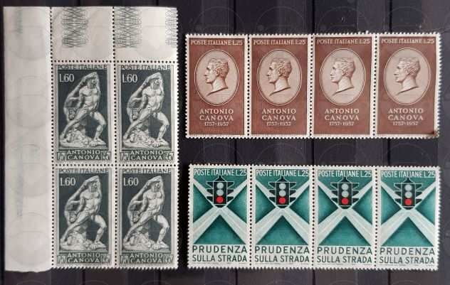 ITALIA francobolli in blocco di 4 - 1944-1988