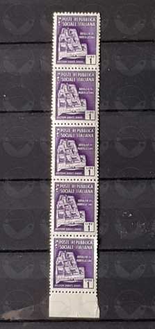 ITALIA francobolli in blocco di 5 - 1944-1958
