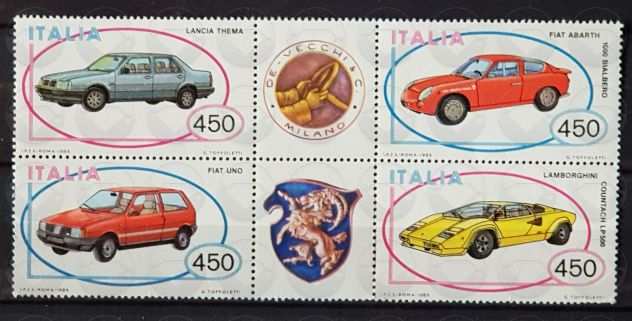 ITALIA francobolli serie AUTOMOBILI 1984-1986