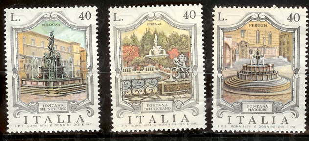 ITALIA francobolli serie FONTANE