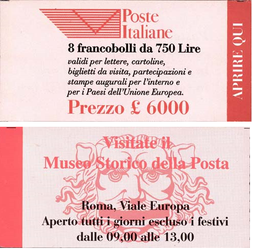 ITALIA lotto due libretti 1995 da 8 francobolli
