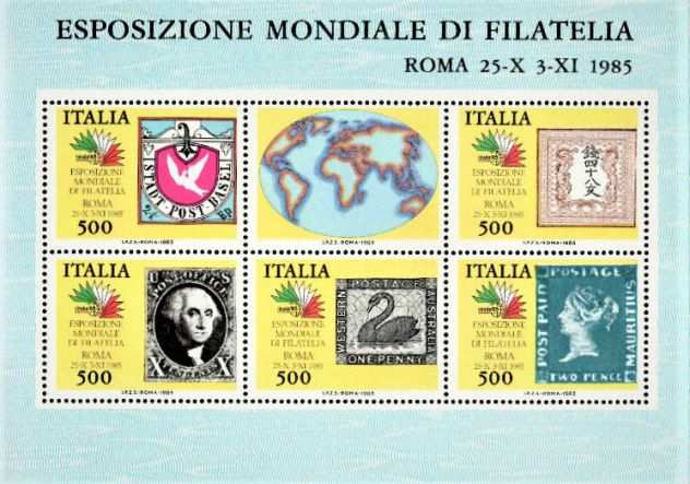 ITALIA n. 2 FOGLIETTI ESPOSIZIONE MONDIALE DELLA FILATELIA