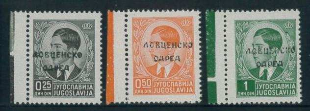 Italia - occupazione del Montenegro (1941ndash1943) 1941 - PARTIGIANI DI LOVCEN - Sovrastampati in nero, serie completa n. 13 bordo di foglio. (Cert. H.