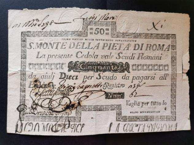Italia, Papal State - 50 Scudo 1797 S. Monte di Pietagrave- Pio VI - CrapanzanoGiulianini p. 365 n. SM 48s