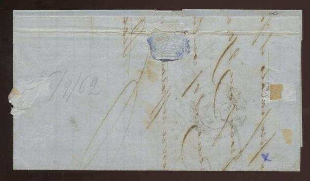 Italia Regno 1862 - 10 centesimi bistro arancio su lettera da Figline per Arezzo del 18 settembre 1862. Certificato - Sassone n.1g