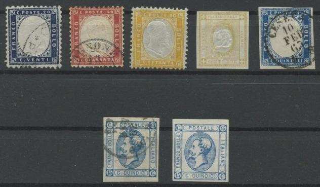 Italia Regno 18621863 - Selezione del periodo di francobolli nuovi ed usati - Sassone N. 2-4, 10-13