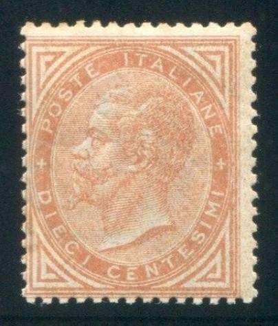 Italia Regno 1863 - Londra 10 cent. ocra e arancio nuovo - Sassone L17