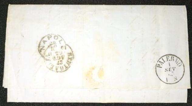 Italia Regno 18631863 - REGNO lettera 15 cent 1863 n.12 spedito da Corinaldo a Palermo 8 pt cat 1100 euro - Sassone N. 13