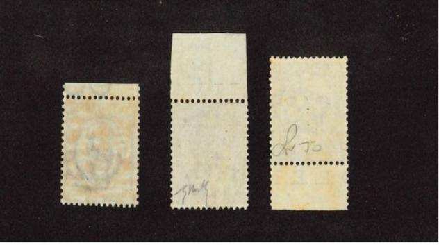 Italia Regno 18651901 - Spezzettature bordo di foglio MNH - Sassone N.T22 , N.T25 amp N.78 Firmati