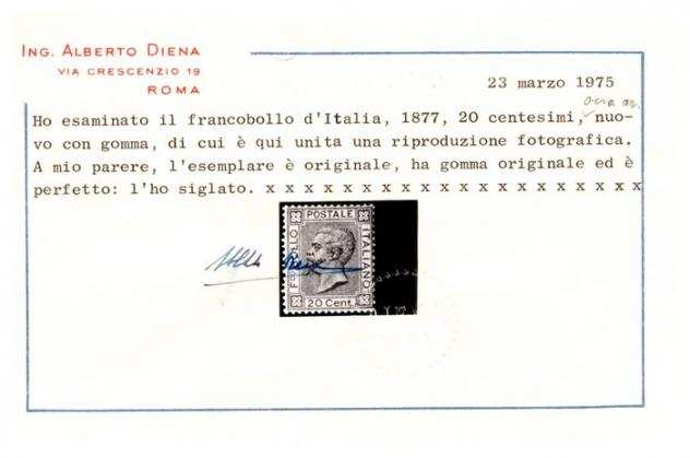 Italia Regno 18771877 - francobollo 1877 - sassone N. 28
