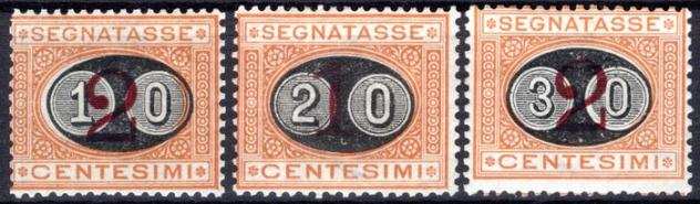 Italia Regno 1890 - segnatasse - quotMascherinequot la serie completa nuova con gomma originale - ottimadiscreta centratura - Sass. Ndeg 1719
