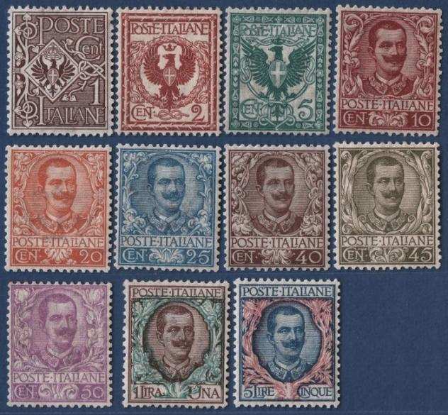 Italia Regno 1901 - Floreale completa 11v. MNH ottima centratura - Sassone 6878