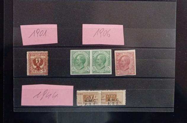Italia Regno 19011957 - Serie di 6 varietagrave Regno, Repubblica e colonie