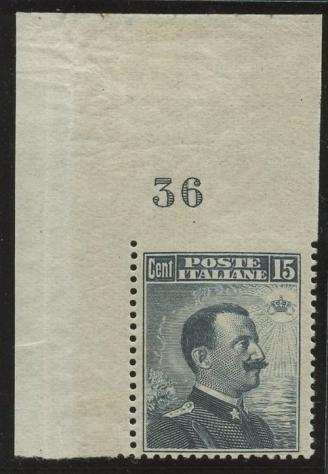 Italia Regno 1911 - Effige di V.E.III tipo del n.80 varietagrave non dentellato in alto con n. di tavola nuovo integro - Sassone n.96f