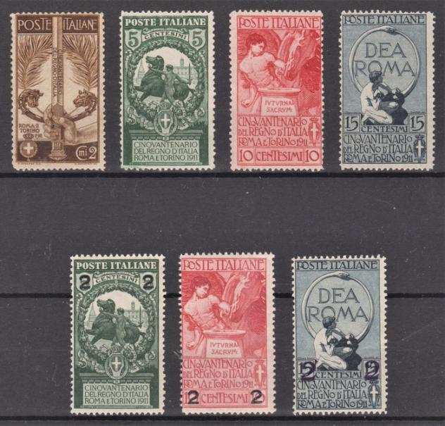 Italia Regno 19111913 - Serie completa Unitagrave drsquoItalia  soprastampati MNH - Sassone N 9295 e 99101