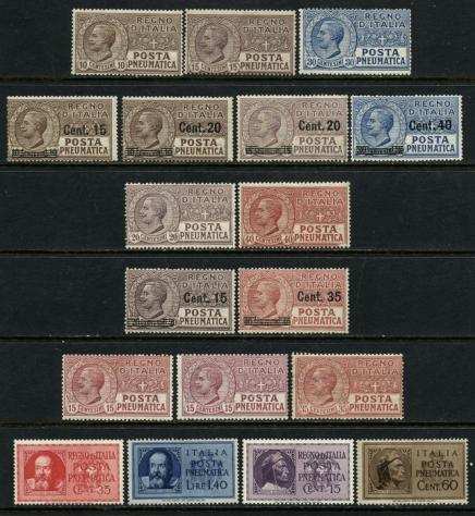Italia Regno 19131945 - Posta Pneumatica, collezione completa di 18 valori