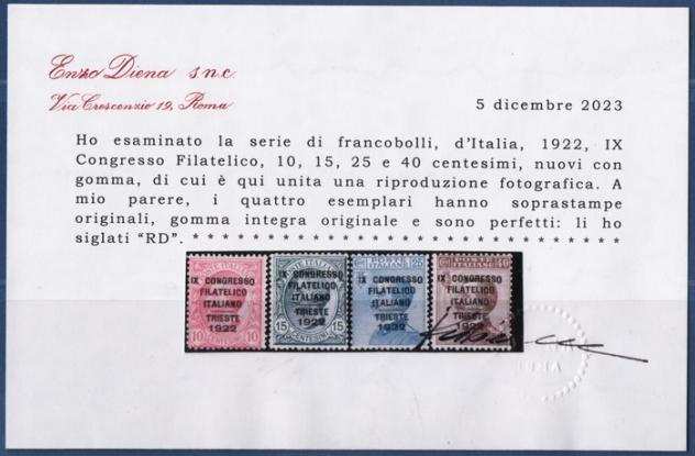 Italia Regno 1922 - Congresso filatelico serie completa 4v MNH - Sassone 123126