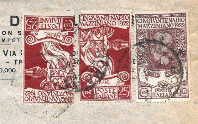 Italia Regno 1922 - Serie Cinquantenario Mazziniano - SASSONE 128 129