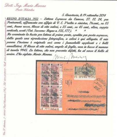 Italia Regno 1924 - Michetti e Floreale sovrastampati - SASSONE 135  177