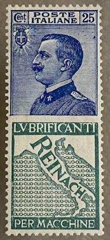 Italia Regno 1925 - 25 cent. azzurro e verde Pubblicitario quotReinachquot MNH - Sassone N. 7