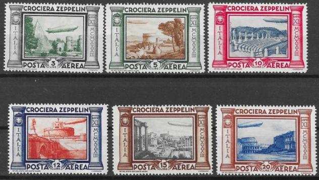 Italia Regno 1933 - Crociera Zeppelin Posta Aerea - Sassone serie n. 1508