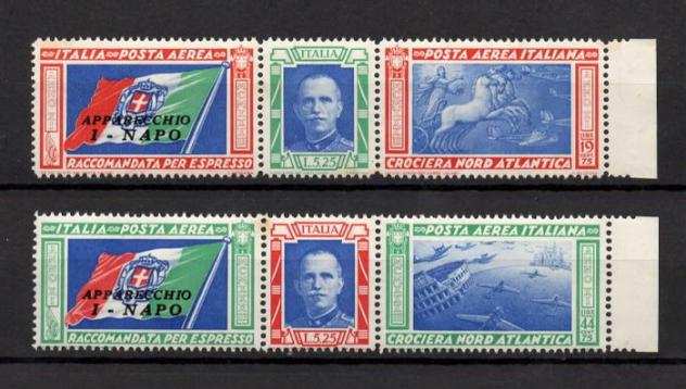 Italia Regno 1933 - TRITTICI I-NAPO in ottimo stato di conservazione MNH perfetti fior di stampa - Sassone NN. 51M52M