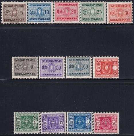 Italia Regno 1934 - Segnatasse Stemma Fil. Corona Serie Completa Sass S.2306 MNH Spl