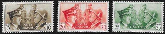 Italia Regno 1941 - Fratellanza darmi italo tedesca - serie non emessa - perfetti - Sassone serie 97 ottima centratura MNH valore 1.000 euro